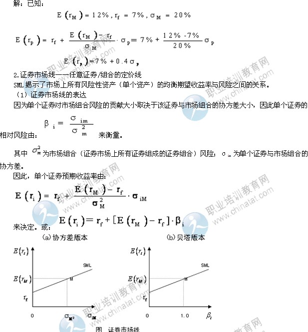 2014年中級經(jīng)濟(jì)師考試金融專業(yè)精講：資產(chǎn)定價理論