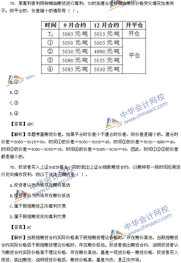 期貨從業(yè)資格考試《期貨基礎知識》樣卷多選題