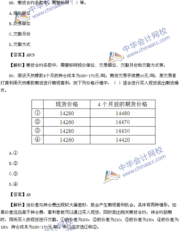 期貨從業(yè)資格考試《期貨基礎(chǔ)知識(shí)》樣卷多選題