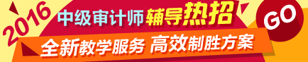 2016年中級審計(jì)師考試輔導(dǎo)熱招