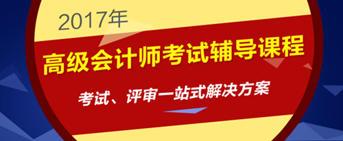 2017年高級(jí)會(huì)計(jì)師考試輔導(dǎo)課程