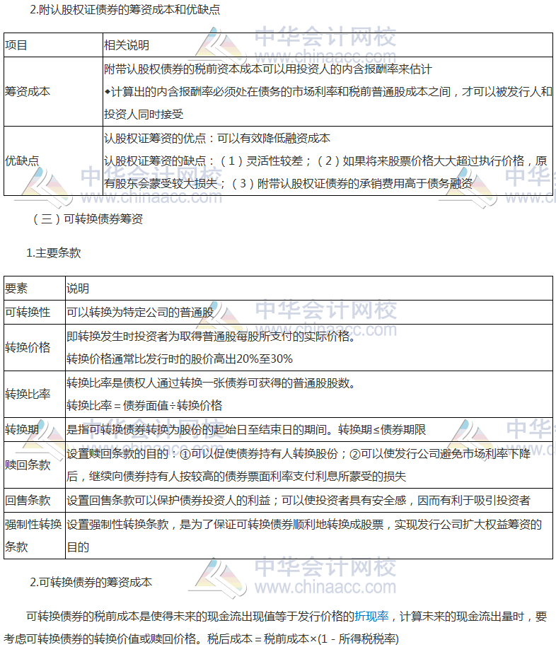 《財(cái)管》高頻考點(diǎn)：混合籌資