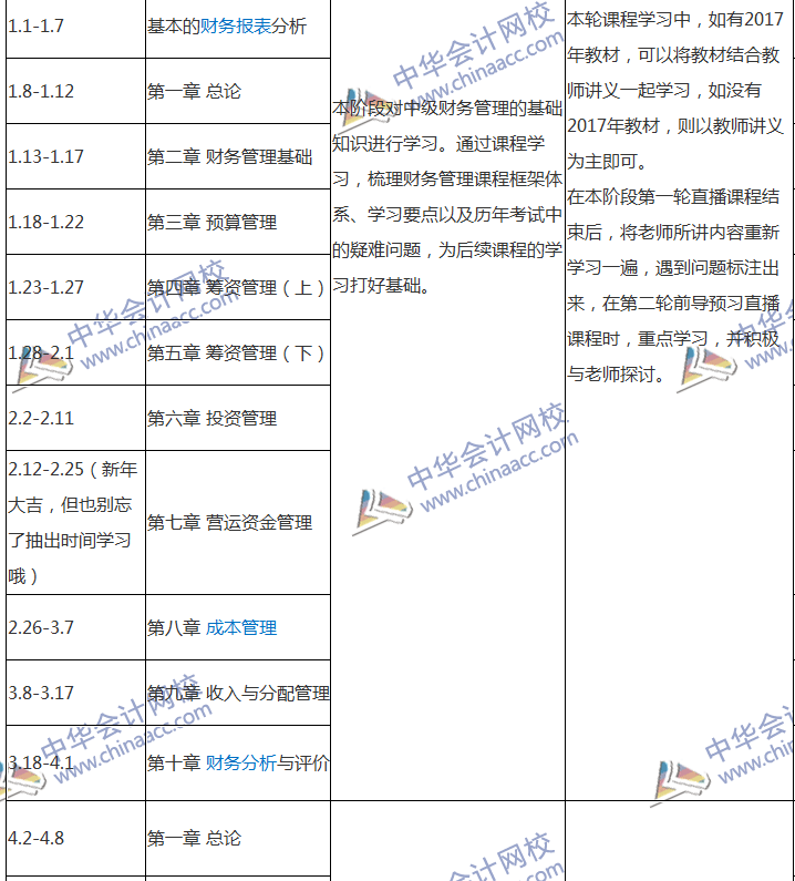 2018中級會計職稱專屬備考計劃 非私教直播班勿入！