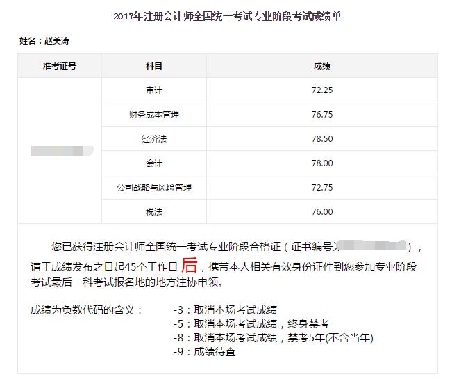 2017年注冊會計師考試高分學員