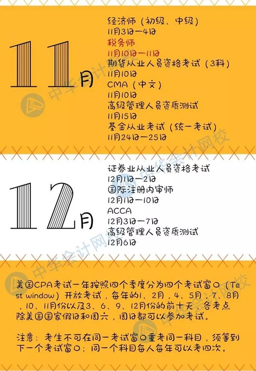 定了！會計類2018全年考試日歷出爐 注意收藏