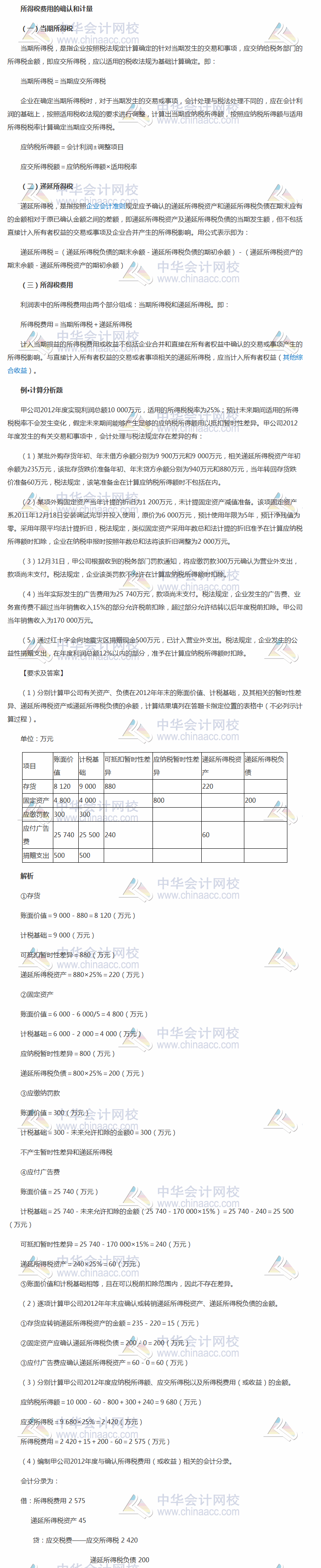 2018《中級會計實務(wù)》考前每日學(xué)習(xí)任務(wù)：所得稅費用的確認(rèn)和計量