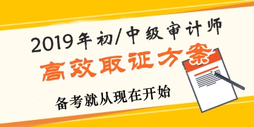 2019年審計師高效取證招生方案上線 早報名早學習！ 