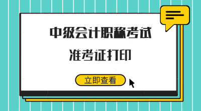 中級會(huì)計(jì)職稱考試準(zhǔn)考證打印