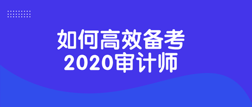 如何高效備考2020審計師