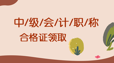 廣東佛山2019年中級會計資格證書領(lǐng)取時間