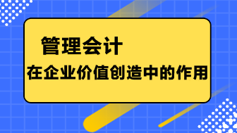 管理會(huì)計(jì)在企業(yè)價(jià)值創(chuàng)造中的作用