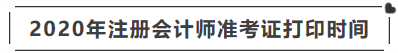 注冊會計師準(zhǔn)考證打印時間