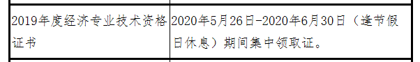 2019海南中級(jí)經(jīng)濟(jì)師證書(shū)領(lǐng)取