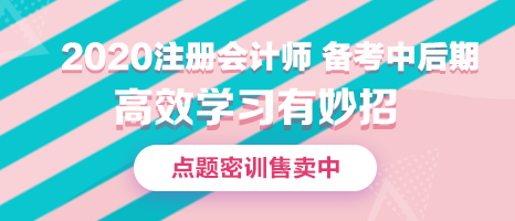 2020注冊(cè)會(huì)計(jì)師高效學(xué)習(xí) 點(diǎn)題密訓(xùn)班