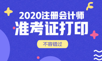 徐州2020年注會準(zhǔn)考證打印時間