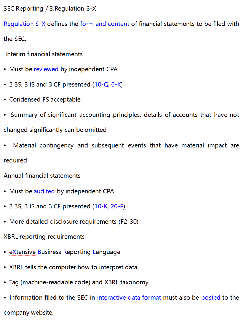 AICPA知識點(diǎn)：SEC Reporting—Regulation S-X