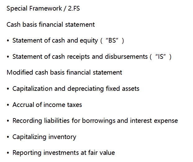 AICPA知識(shí)點(diǎn)：Special Framework —FS