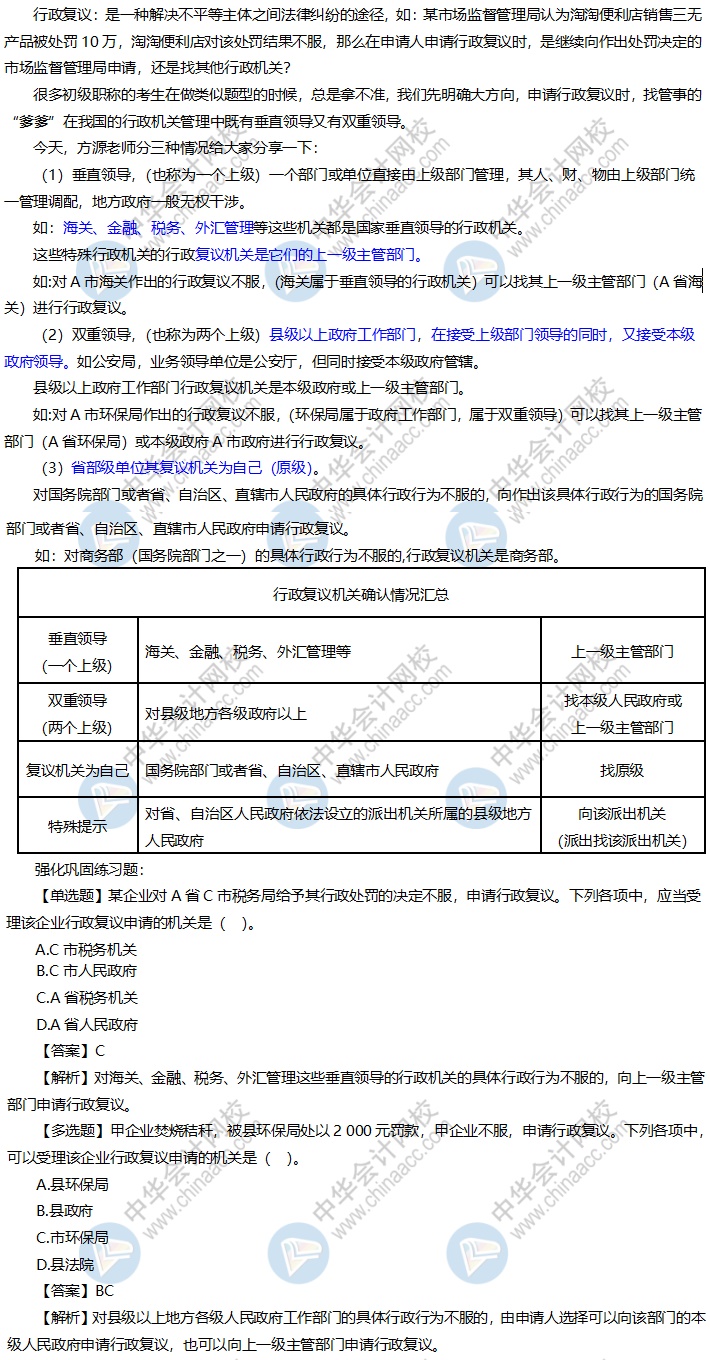 【我們一起學(xué)初級(jí)會(huì)計(jì)】行政復(fù)議時(shí)如何找到管事的“爹爹”