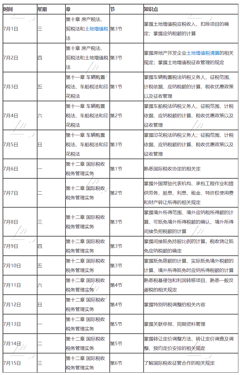 【建議收藏】2020年注冊(cè)會(huì)計(jì)師7月（上）學(xué)習(xí)日歷來啦！