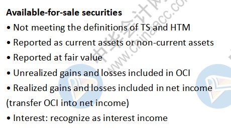 uscpa知識(shí)點(diǎn)：Available-for-sale securities