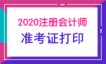 河北2020年CPA準(zhǔn)考證打印時間