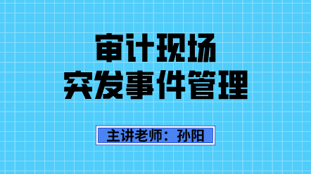 審計(jì)現(xiàn)場(chǎng) 突發(fā)事件管理 (1)