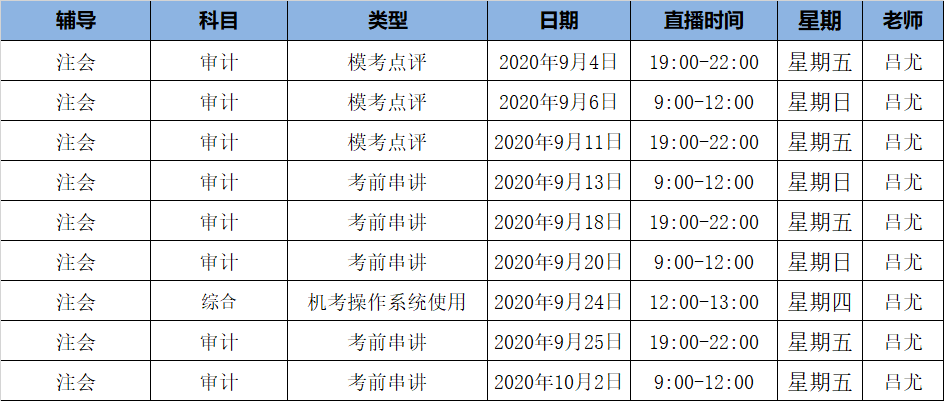 2020注會(huì)《審計(jì)》C位奪冠課表來(lái)了！