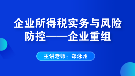 企業(yè)所得稅實務與風險防控——企業(yè)重組 (1)