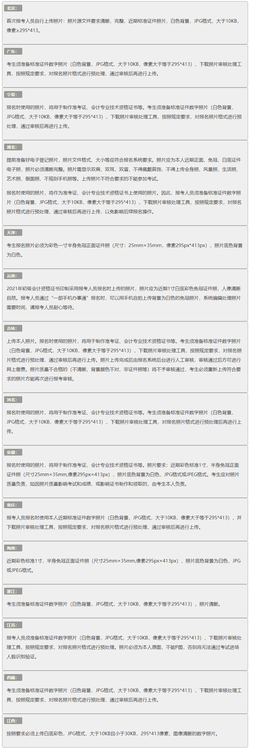 注意！2021年各地初級會計考試報名照片上傳有要求！_初級會計職稱_正保會計網(wǎng)校