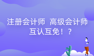 河南注冊會計師 高級會計師互認互免政策來了！