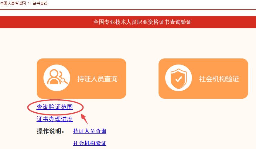 中國人事考試網(wǎng)資格證書查詢驗證范圍