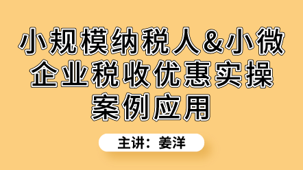 小規(guī)模納稅人&小微企業(yè)稅收優(yōu)惠有哪些？實(shí)操案例解讀