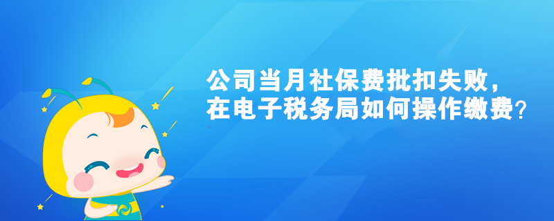 公司當(dāng)月社保費(fèi)批扣失敗，在電子稅務(wù)局如何操作繳費(fèi)？