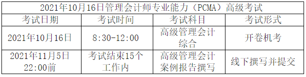 高級管理會計(jì)考試科目及形式