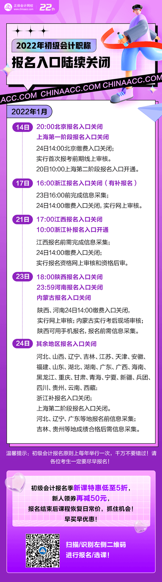 號(hào)外！2022年初級(jí)會(huì)計(jì)報(bào)名入口陸續(xù)關(guān)閉！抓緊去報(bào)名>>