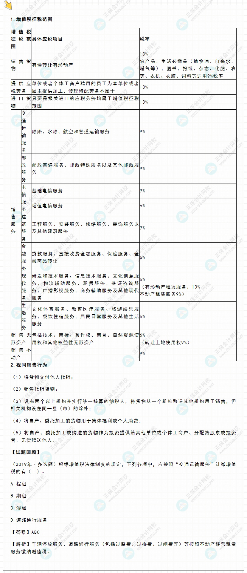 2022年初級會計《經(jīng)濟法基礎》高頻考點：增值稅征稅范圍