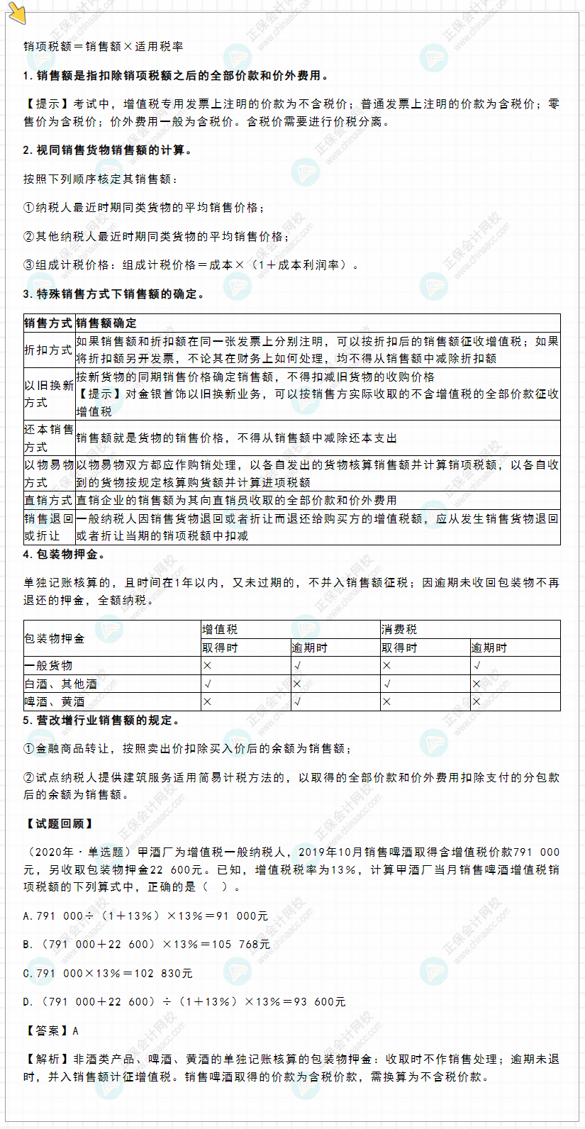 2022年初級(jí)會(huì)計(jì)《經(jīng)濟(jì)法基礎(chǔ)》高頻考點(diǎn)：增值稅應(yīng)納稅額計(jì)算之銷項(xiàng)稅額