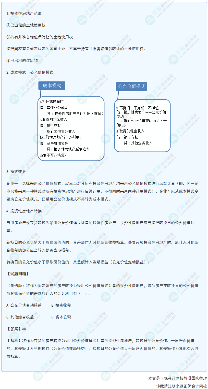 2022年《初級會計(jì)實(shí)務(wù)》高頻考點(diǎn)：投資性房地產(chǎn)的核算