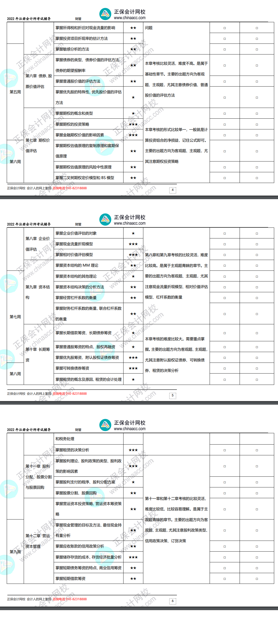 2022年注冊(cè)會(huì)計(jì)師《財(cái)務(wù)成本管理》基礎(chǔ)階段學(xué)習(xí)計(jì)劃表！