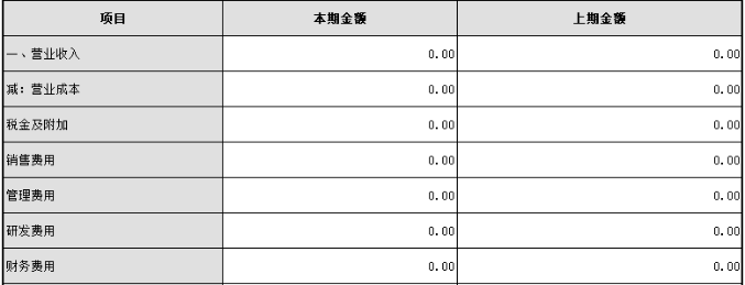 報表的期間選項為本期金額和上期金額