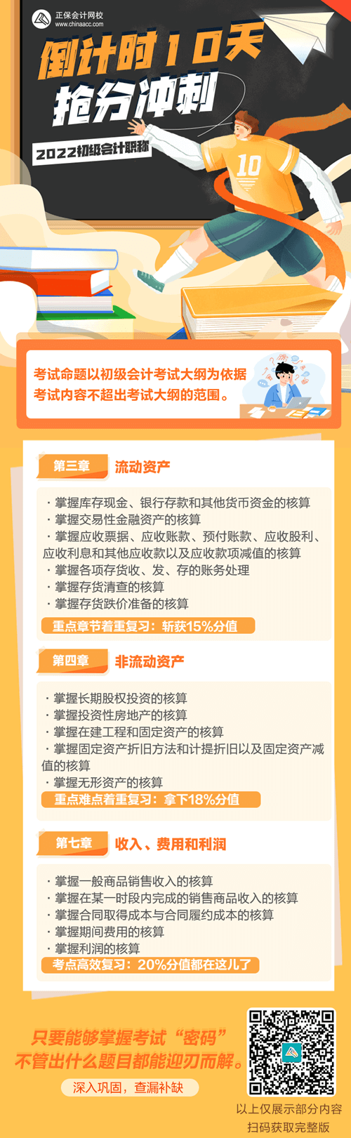 2022年初級會計倒計時10天！今日學(xué)習(xí)回顧重點：考綱掌握點