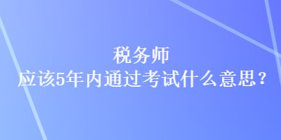 稅務師應該5年內(nèi)通過考試什么意思？