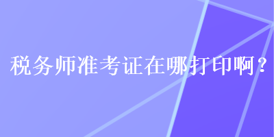 稅務(wù)師準(zhǔn)考證在哪打印啊？