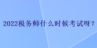 2022稅務(wù)師什么時(shí)候考試呀？