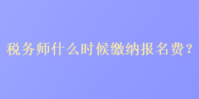 稅務師什么時候繳納報名費？