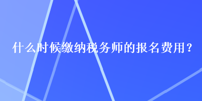 什么時(shí)候繳納稅務(wù)師的報(bào)名費(fèi)用？