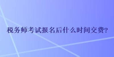 稅務(wù)師考試報(bào)名后什么時(shí)間交費(fèi)？