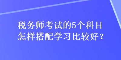 稅務(wù)師考試的5個科目怎樣搭配學習比較好？