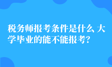 稅務(wù)師報考條件是什么 大學(xué)畢業(yè)的能不能報考？