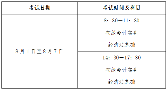 青海初級會計考試時間是在什么時候？